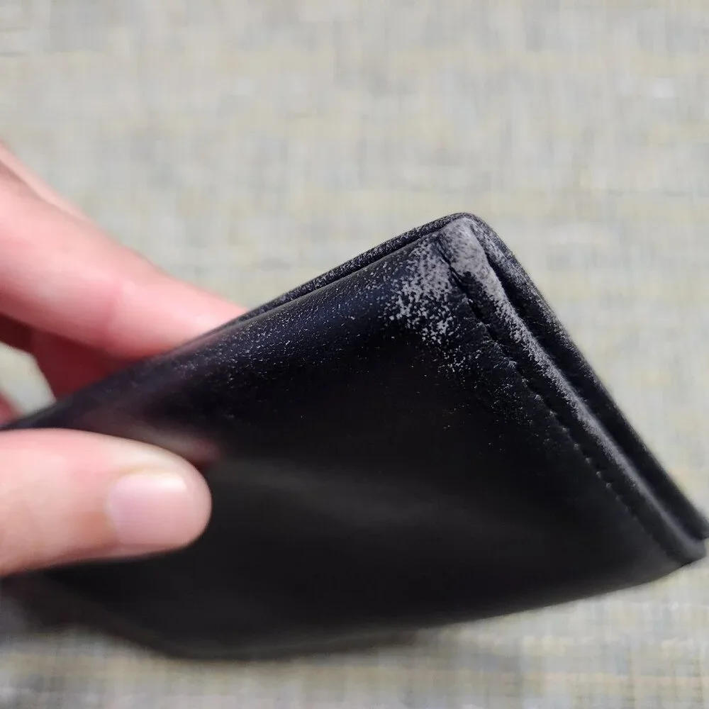Heritage Cowhide USA Black Leather Mens Trifold Wallet Card Money Holder